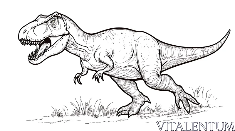 T-Rex Dinosaur Sketch Illustration