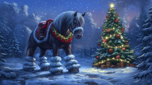 Christmas Horse and Tree