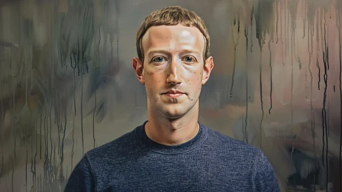 Abstract Digital Art Portrait of Mark Zuckerberg