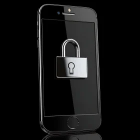 Smartphone Security with Padlock Icon