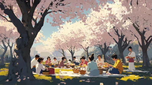 Spring Picnic Under Cherry Blossoms