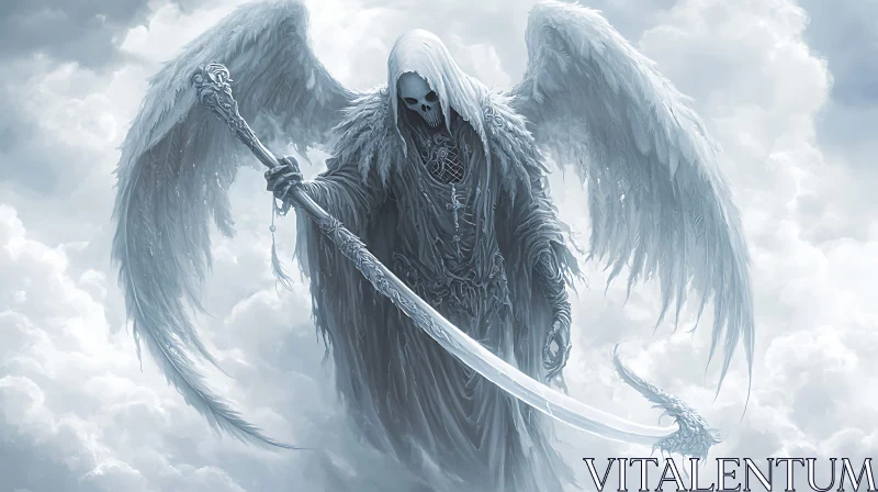 Winged Reaper Among the Clouds