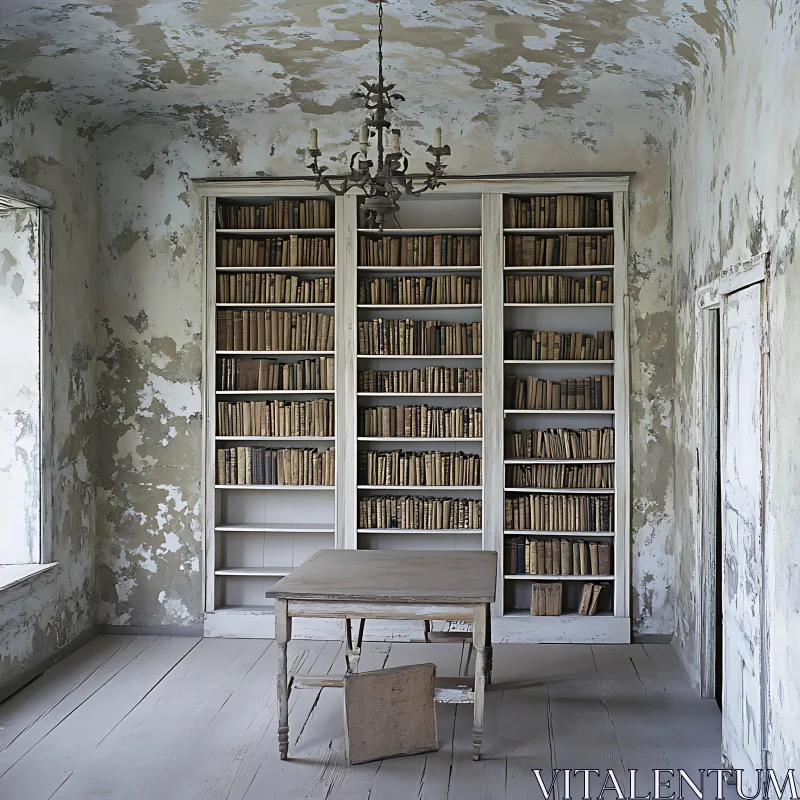 Old Books in a Library Interior