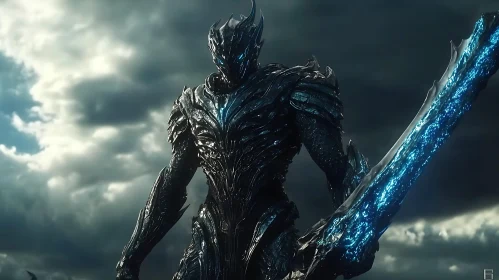 Mystic Warrior with Glowing Sword