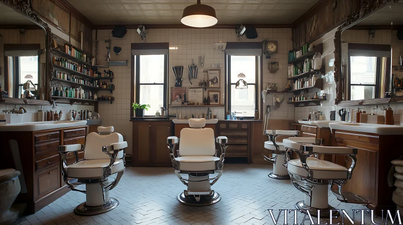 Old-fashioned Barber Shop with Chairs