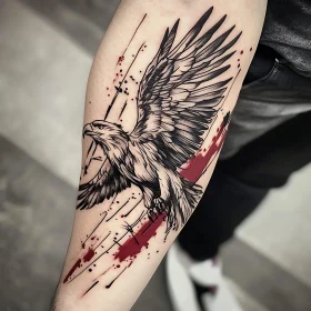 Eagle in Flight Forearm Tattoo