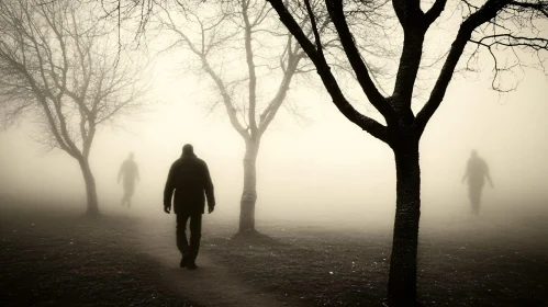 Monochrome Foggy Walk