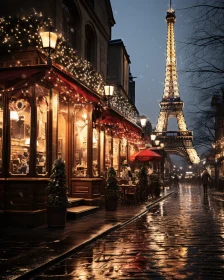 Eiffel Tower at Night in Paris