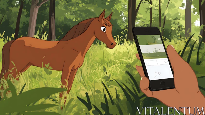 Cartoon Horse Photo AI Image