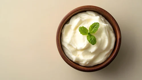 Bowl of Yogurt with Mint