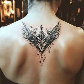 Majestic Winged Symbol Tattoo Art