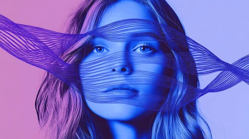 Abstract Veil Woman Portrait