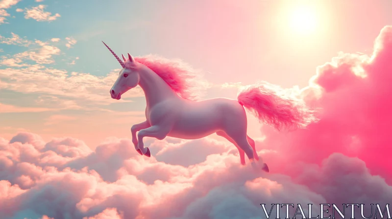 Unicorn in Pink Sky