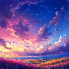 Scenic Landscape with Clouds