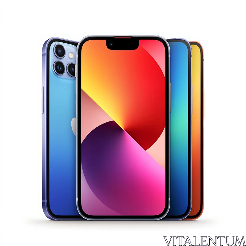 Gradient Color Smartphones AI Image