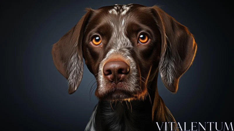 German Short Haired Pointer Dog Portrait - Digital Art AI Image