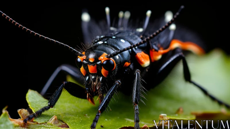 Intense and Dramatic Visualization of Black and Orange Insect AI Image