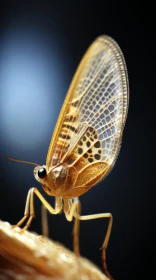 Intricate Glass Insect on Leaf - An Artistic Render