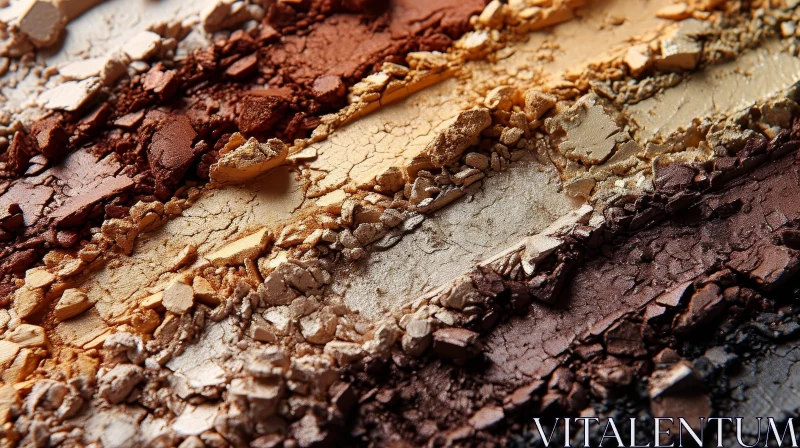 Palette of Brown, Gold, and Yellow Eyeshadows | Top-Down View AI Image