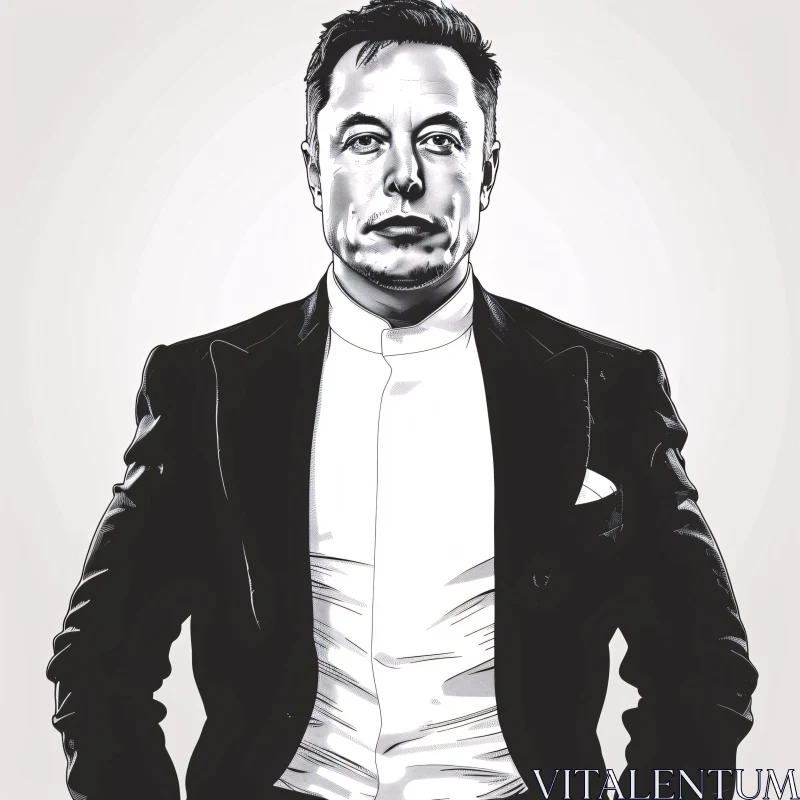 Artistic Illustration of Elon Musk AI Image