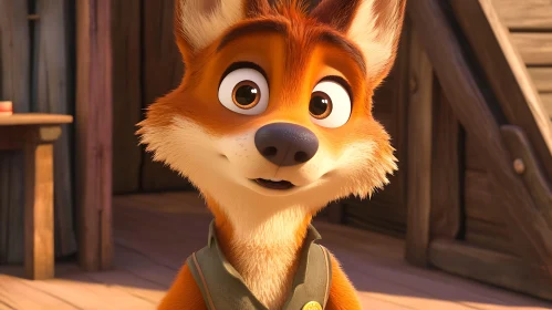 Animated Fox Character Close-up