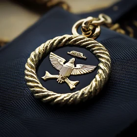 Luxurious Gold Eagle Emblem on Dark Background