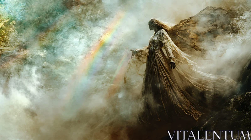 AI ART Mystical Woman with Rainbow