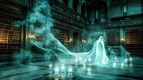 Ghostly Apparition in Ancient Library