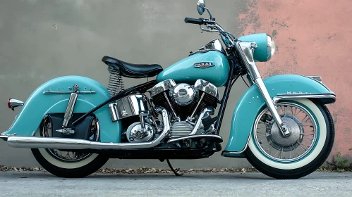 Turquoise Vintage Motorcycle
