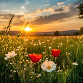 Sunset over Poppy Meadow