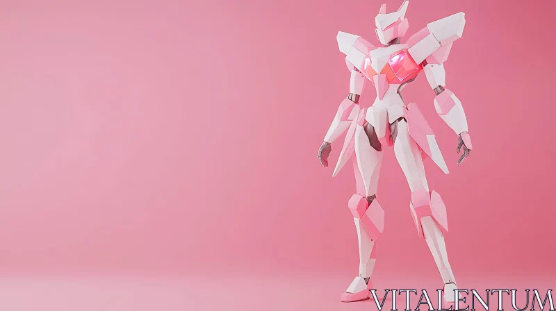 AI ART Geometric Robot in Pink Aesthetic