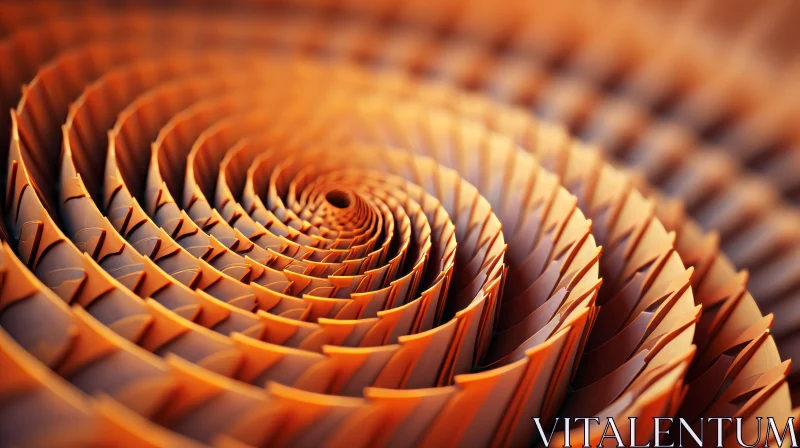 Abstract Orange Spiral Design in Technological Style AI Image