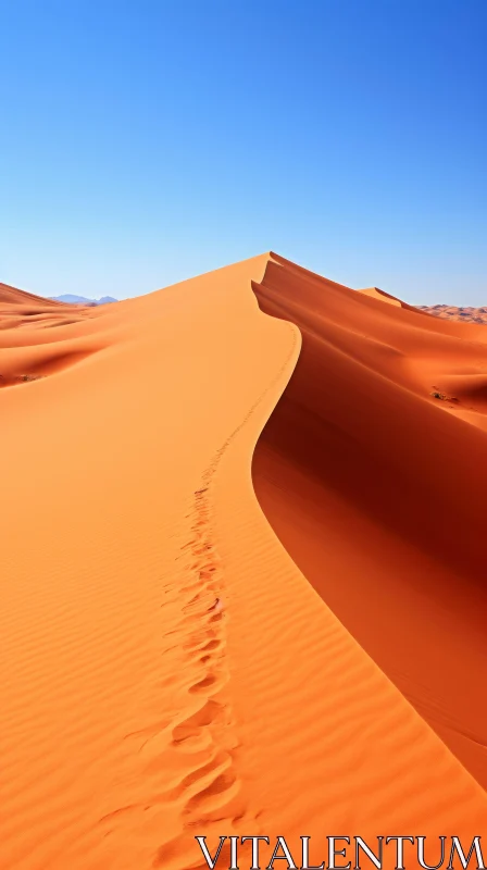 Captivating Orange Desert Sand Dune with Footprints | Nature Photography AI Image
