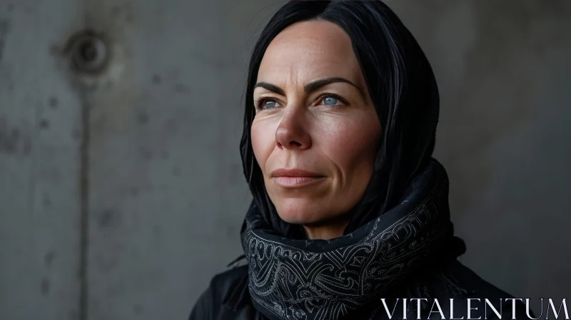 AI ART Captivating Portrait of a Woman in a Black Hijab