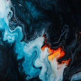 Fluid Abstraction with Fiery Tones