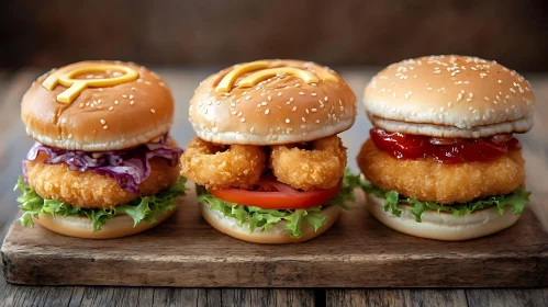 Gourmet Fried Chicken Burgers