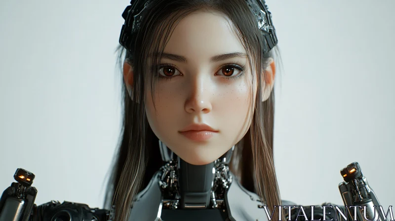 Futuristic Female Cyborg Image AI Image