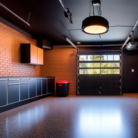 Contemporary Garage with Black Accents