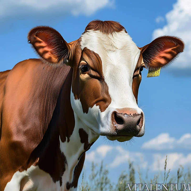 Pastoral Cow Close-Up AI Image