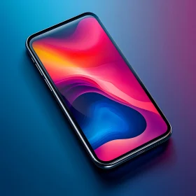 Elegant Mobile Phone with Abstract Screen
