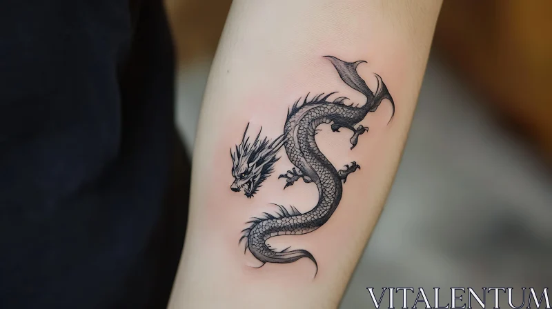 AI ART Fierce Dragon Arm Tattoo Design