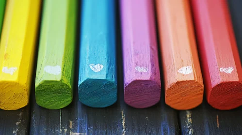 Colorful Pencils with Heart Marks