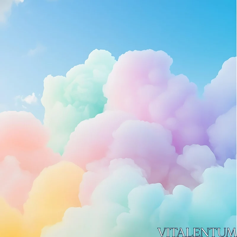 Ethereal Pastel Cloudscape AI Image