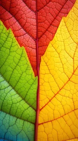 Colorful Leaf in Panel Composition - Nature Patterns