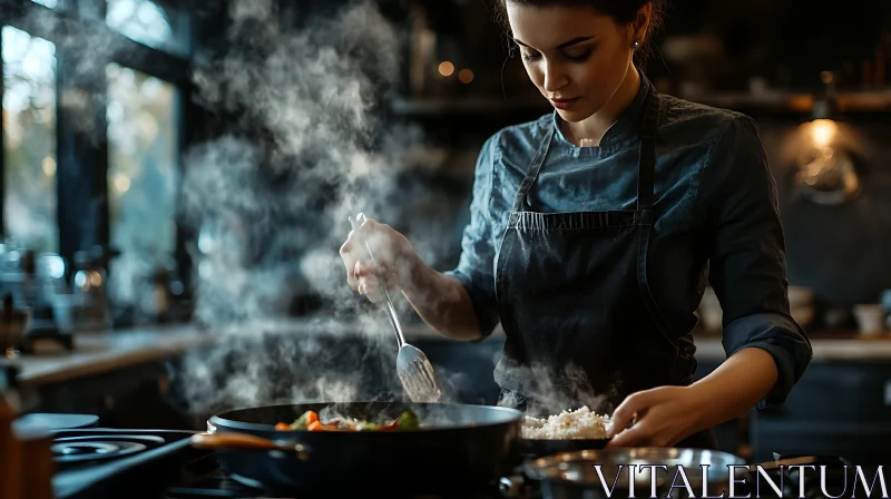 A Culinary Artist at Work AI Image