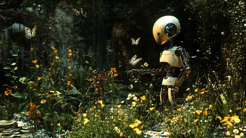 Android Amongst Wildflowers and Butterflies