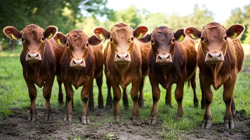 Cattle Herd Staring at Camera