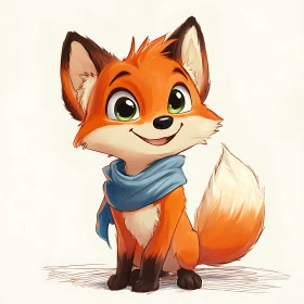 Cute Fox with Scarf Art