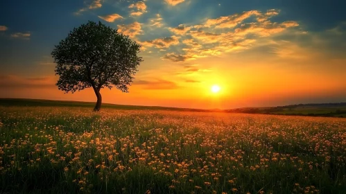 Evening Glow on the Meadow