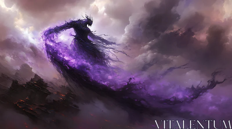 Spectre of Violet Mists and Gloom AI Image